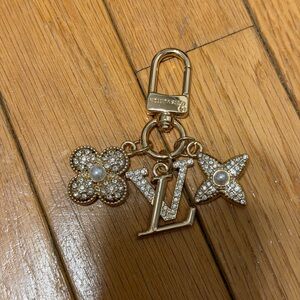 Louis Vuitton Cream Pouch with Blue Logo